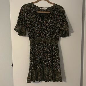 Zara Floral Dress Black & Green